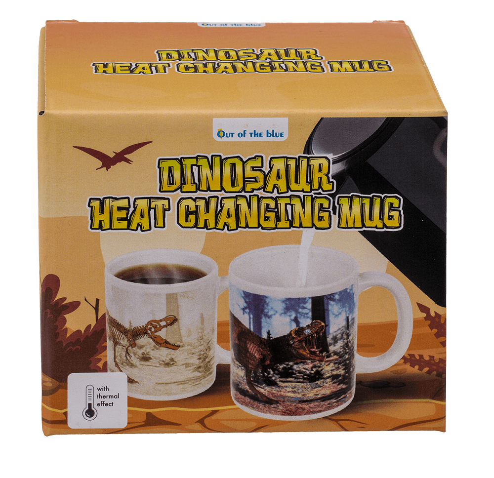 Stoneware mug,T-Rex, with thermal effect,