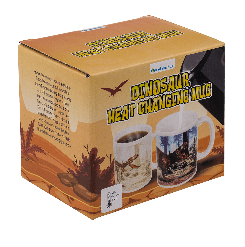 Stoneware mug,T-Rex, with thermal effect,