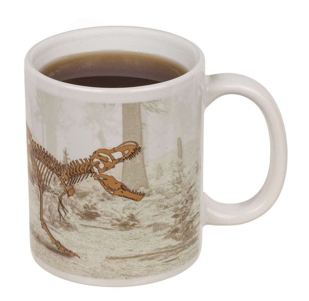 Stoneware mug,T-Rex, with thermal effect,