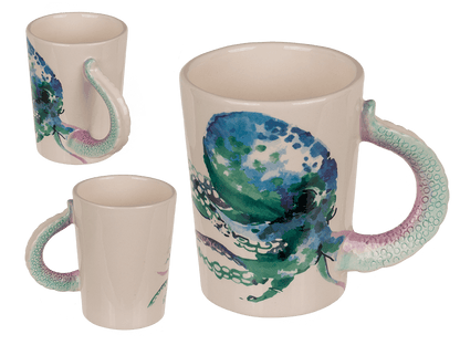 Stoneware mug, Octopus,11 x 8,5 cm,300 ml,