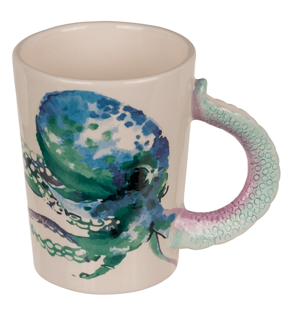 Stoneware mug, Octopus,11 x 8,5 cm,300 ml,