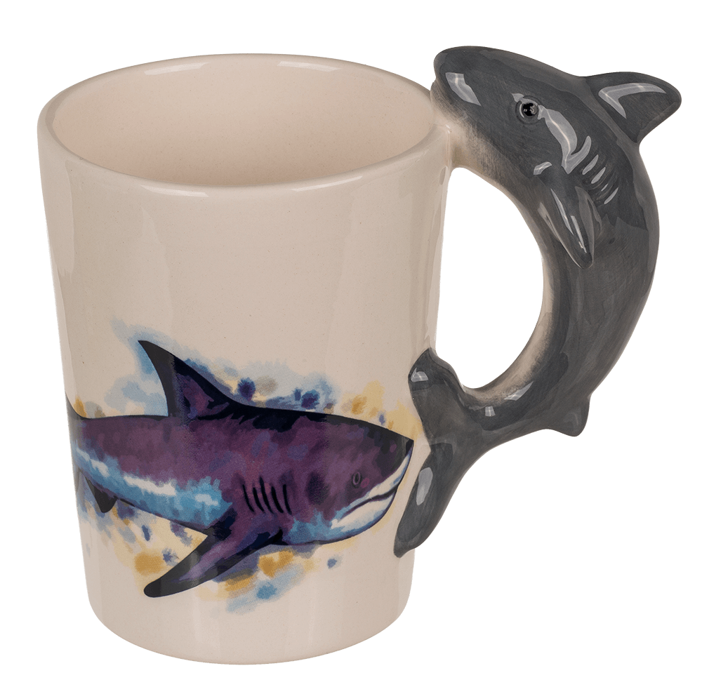 Stoneware mug,Shark,11 x 8,5 cm, 300 ml,