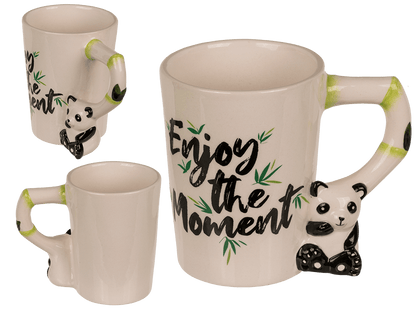 Stoneware mug, Panda -  Enjoy the moment,