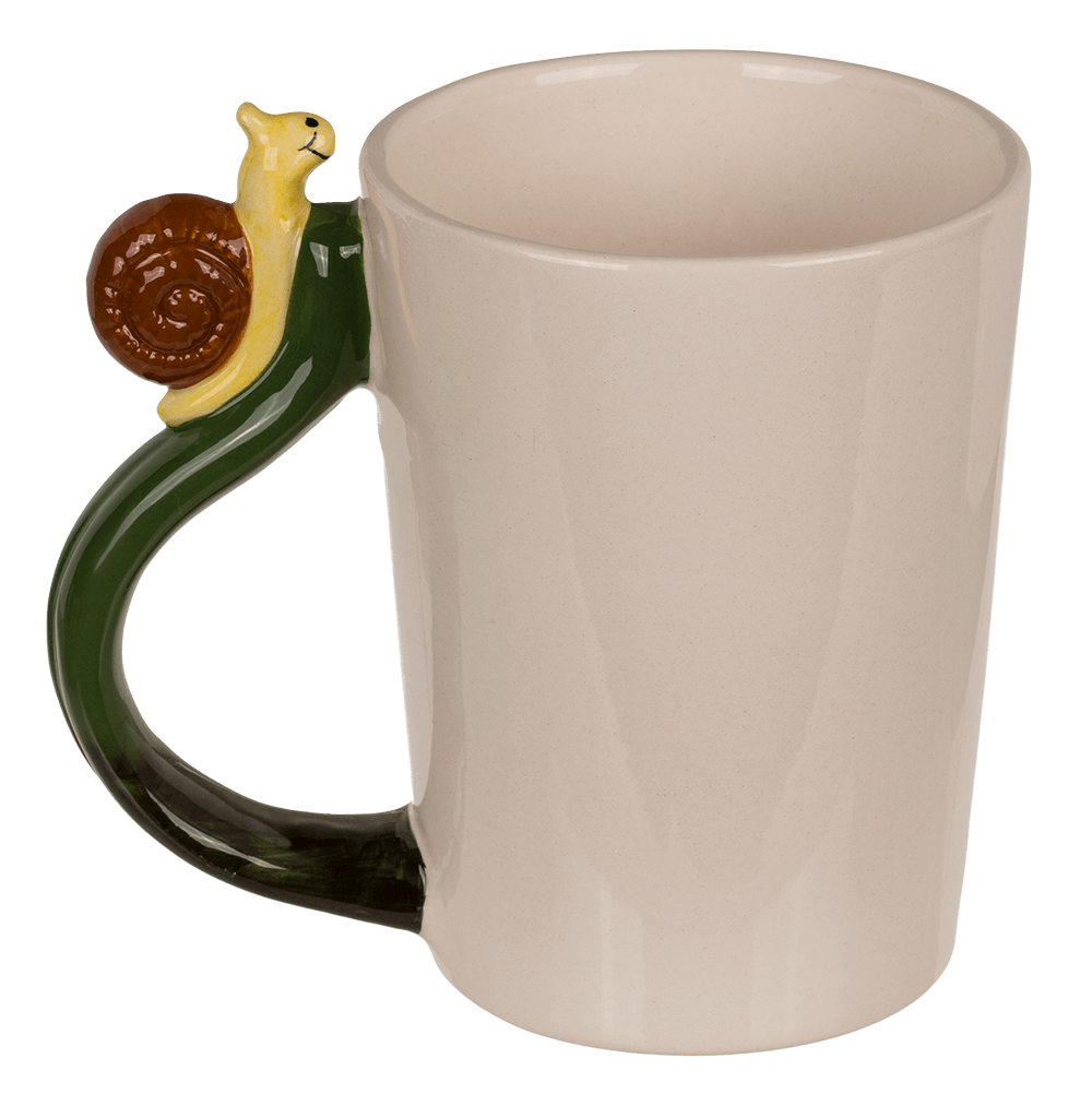 Stoneware mug, Snail Trust the timing of your life