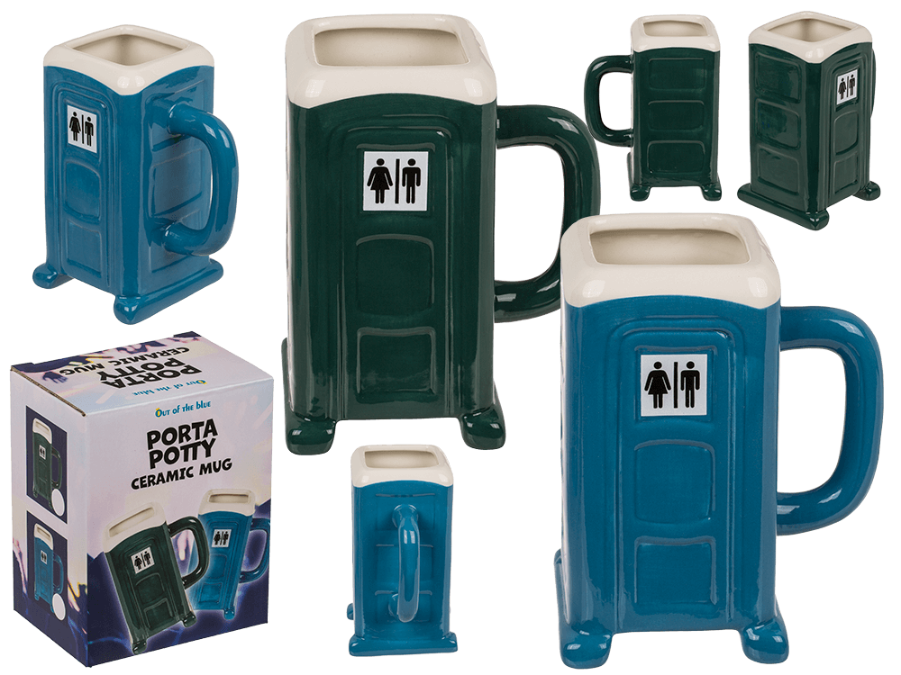 Mug, Porta Potty, 13 x 10 cm, dolomite,