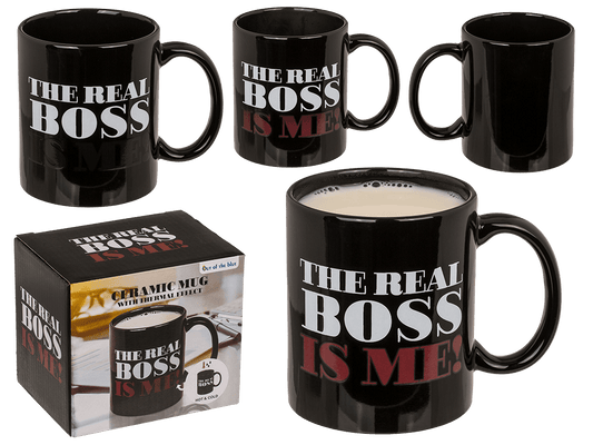 Mug, The Real Boss, Stoneware,