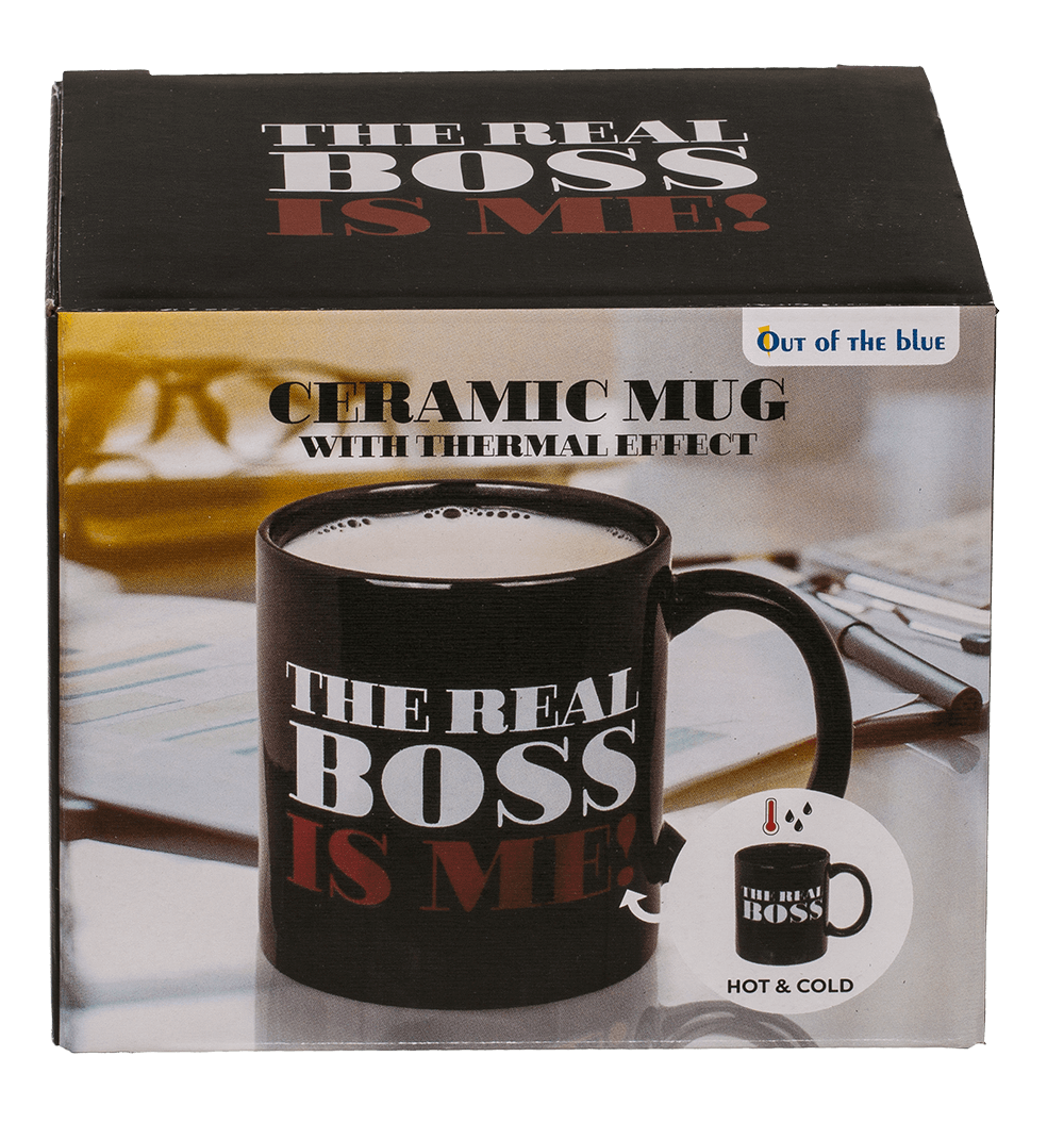 Mug, The Real Boss, Stoneware,