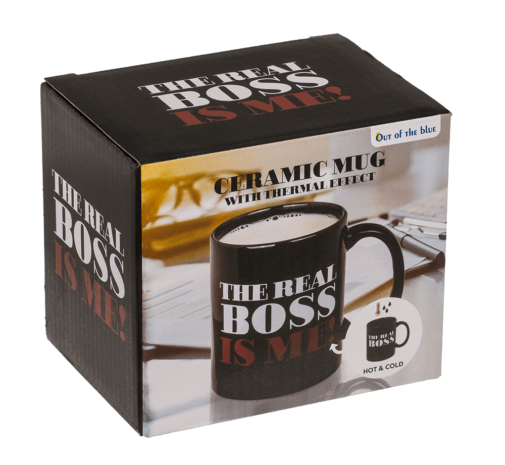 Mug, The Real Boss, Stoneware,
