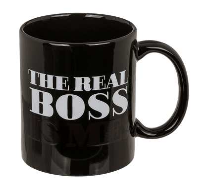 Mug, The Real Boss, Stoneware,