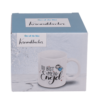 Stoneware Mug,Du bist mein Engel, 9 x 8 cm,