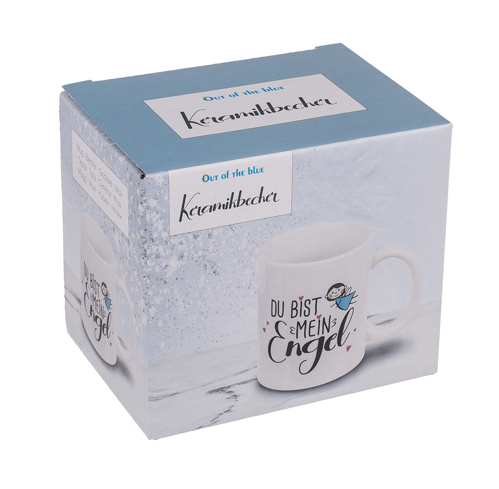 Stoneware Mug,Du bist mein Engel, 9 x 8 cm,