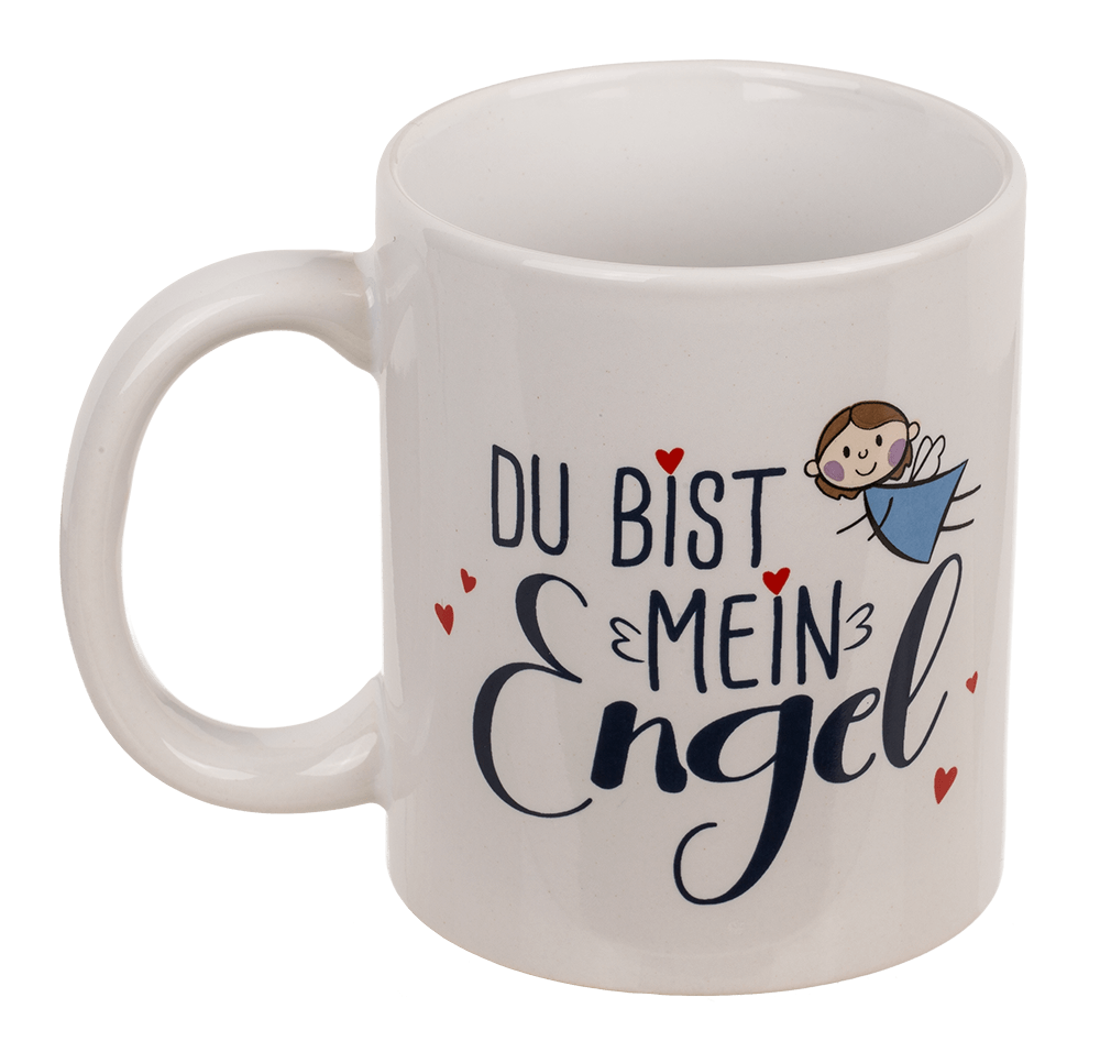 Stoneware Mug,Du bist mein Engel, 9 x 8 cm,