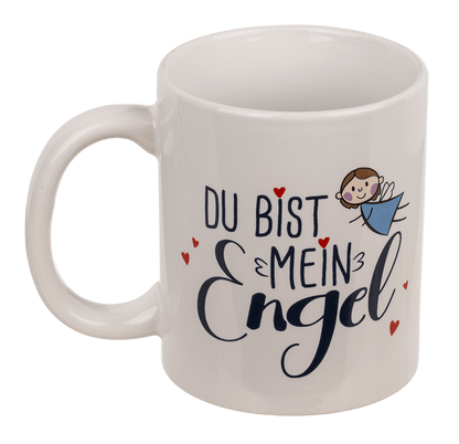 Stoneware Mug,Du bist mein Engel, 9 x 8 cm,
