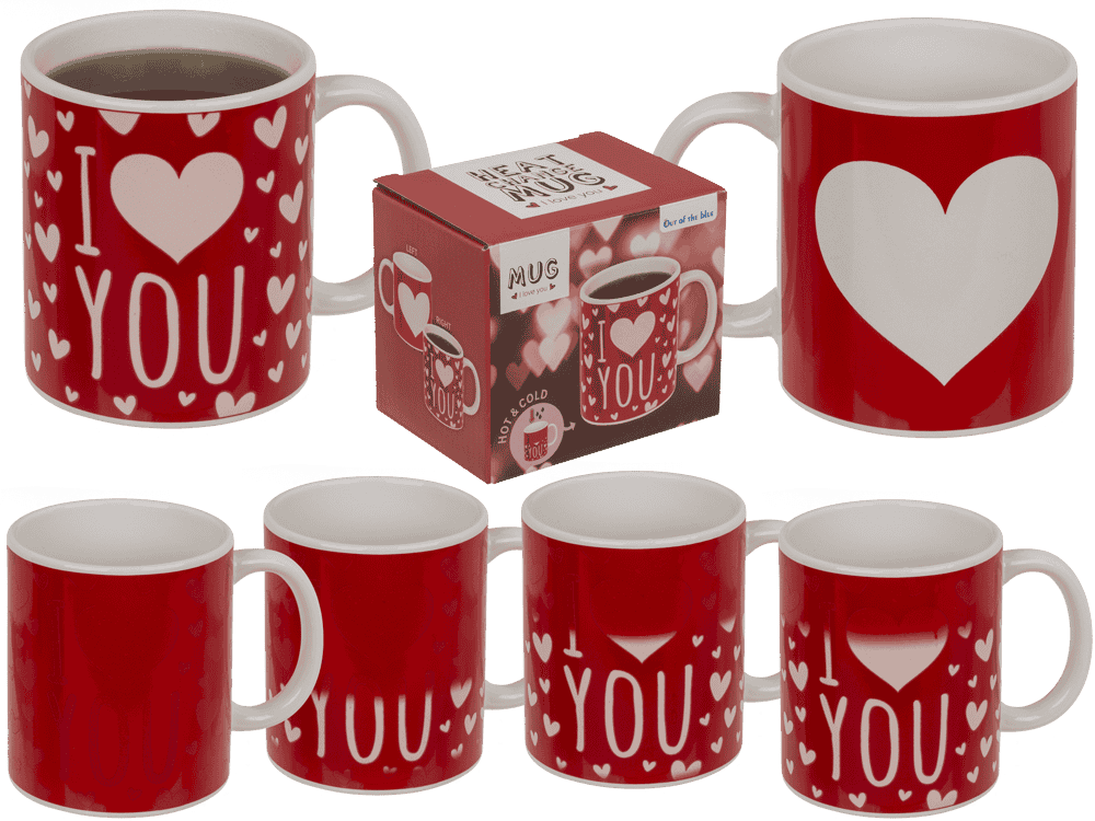 Mug, I love you, with thermal effect, 9.5 x 8 cm