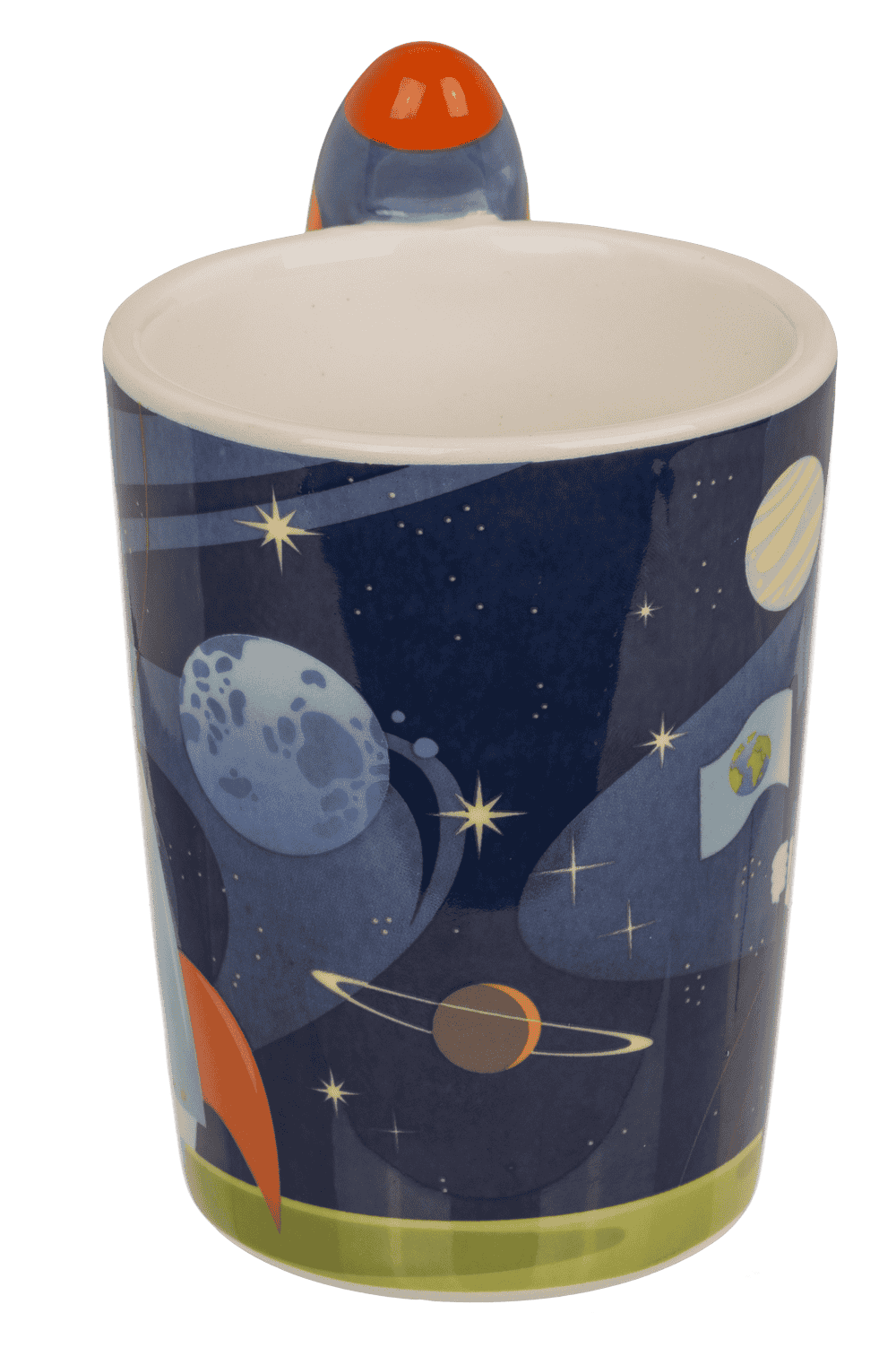 Mug with rocket handle, Space, 13 x 13,5 cm,