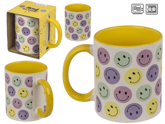 Mug, Be Happy, stoneware,