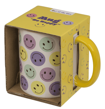 Mug, Be Happy, stoneware,