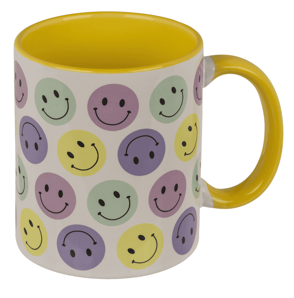 Mug, Be Happy, stoneware,