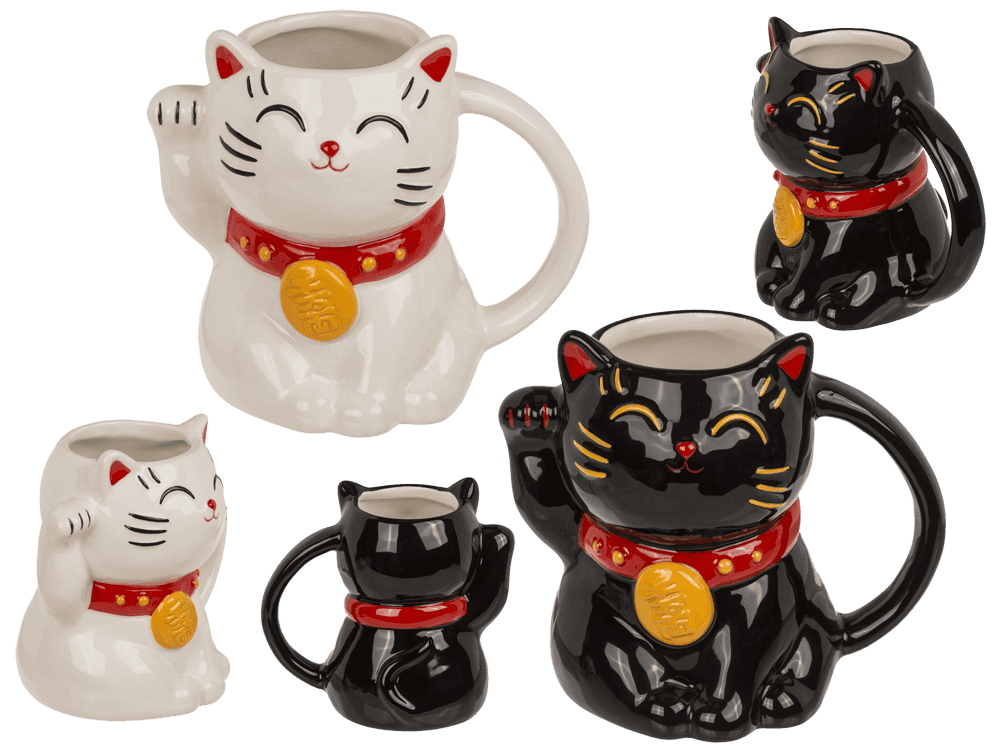 Ceramic mug, Lucky Cat, material: dolomite,
