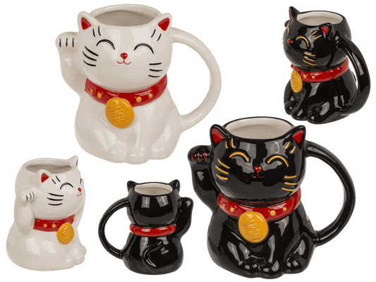 Ceramic mug, Lucky Cat, material: dolomite,