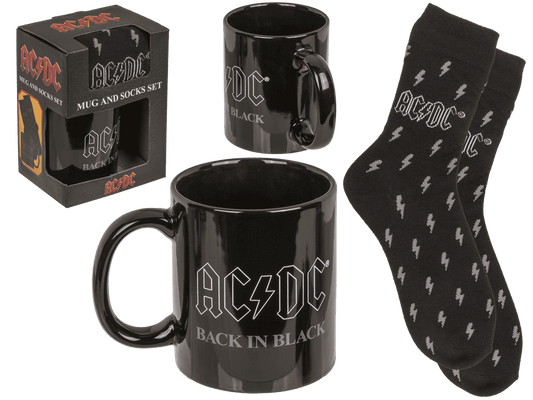 Gift set, AC/DC "Back in Black", mug and socks,