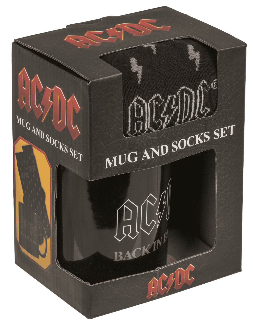 Gift set, AC/DC "Back in Black", mug and socks,