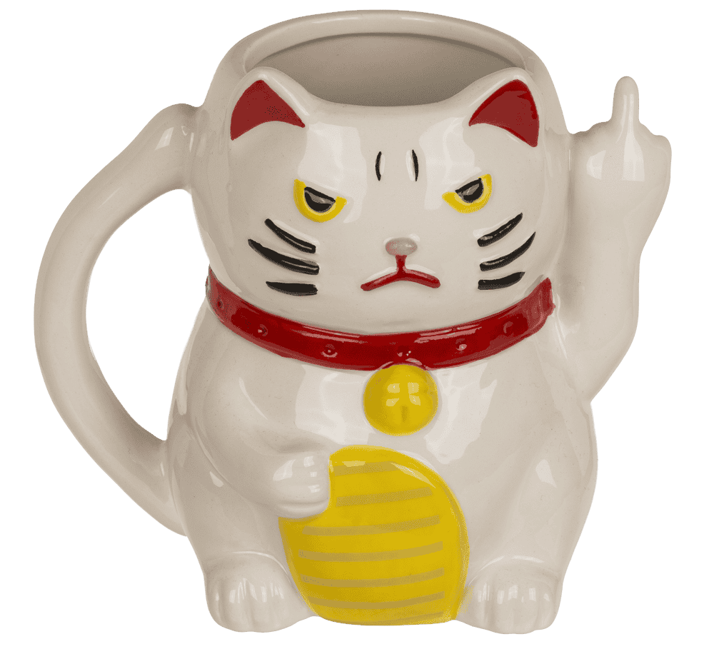 Becher, Angry Cat, aus Dolomite,12 x10 cm,
