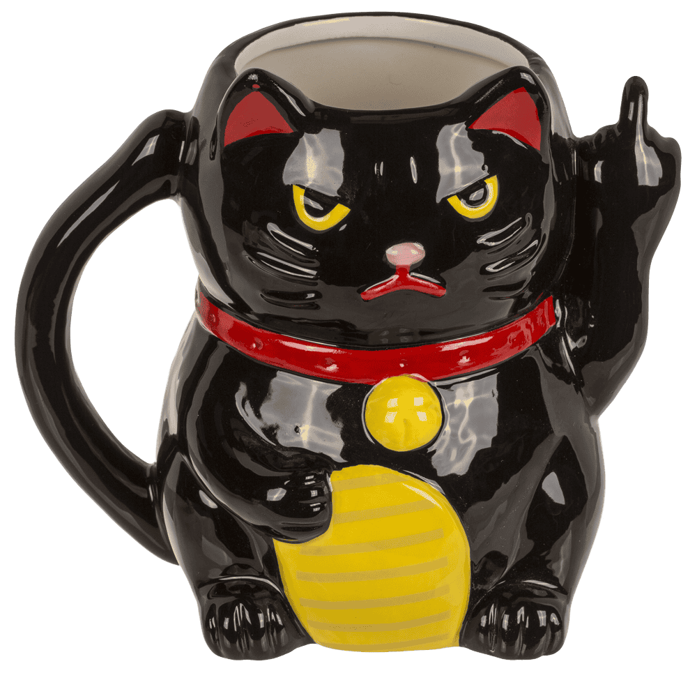 Becher, Angry Cat, aus Dolomite,12 x10 cm,