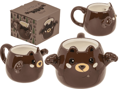 Mug, Huggy Mug, Bear, dolomite, 15 x 10 cm,