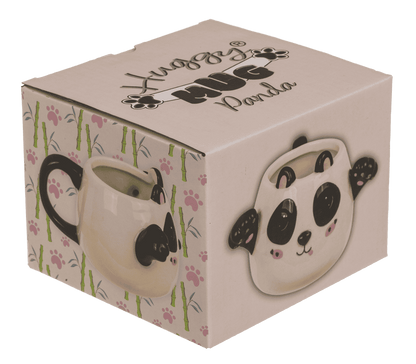 Mug, Huggy Mug, Panda, dolomite, 15 x 10 cm,