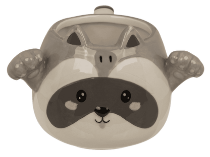 Mug, Huggy Mug, Raccoon, dolomite, 15 x 10 cm,