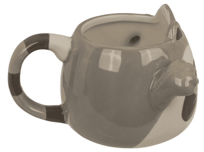 Mug, Huggy Mug, Raccoon, dolomite, 15 x 10 cm,