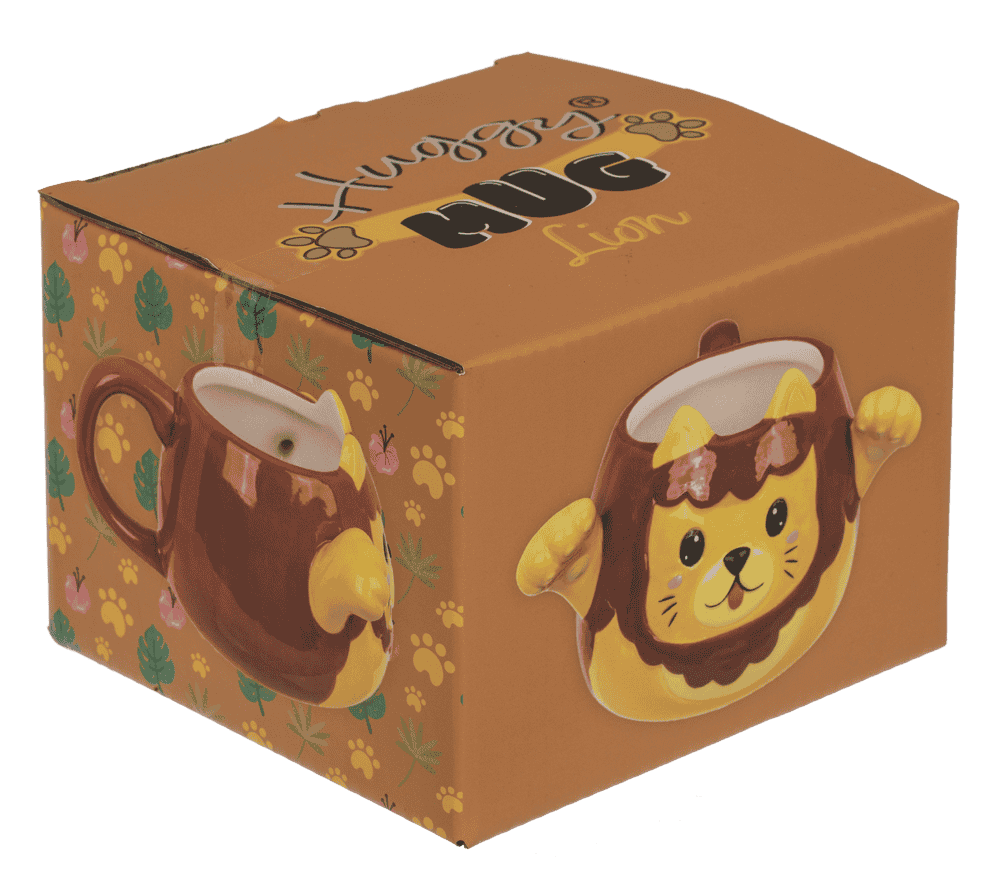 Mug, Huggy Mug, Lion, dolomite, 15 x 10 cm,