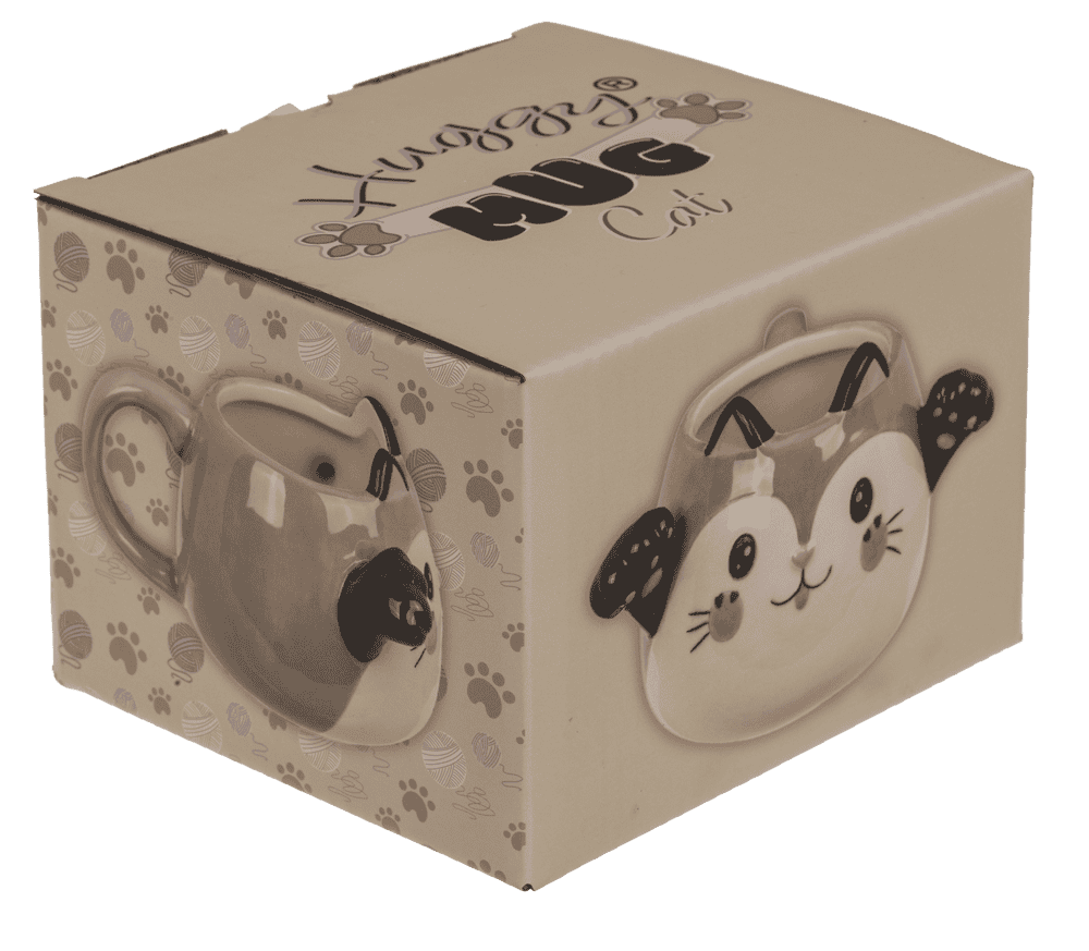 Mug, Huggy Mug, Cat, dolomite, 15 x 10 cm,