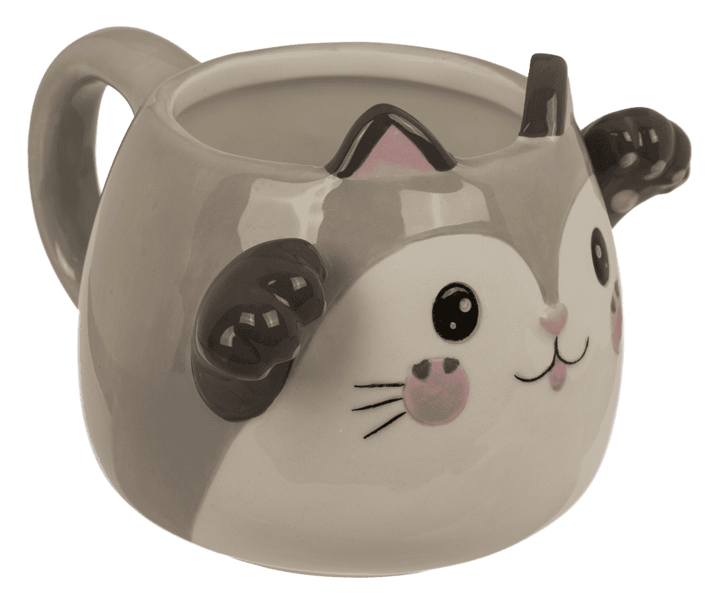 Mug, Huggy Mug, Cat, dolomite, 15 x 10 cm,