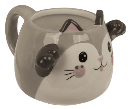 Mug, Huggy Mug, Cat, dolomite, 15 x 10 cm,