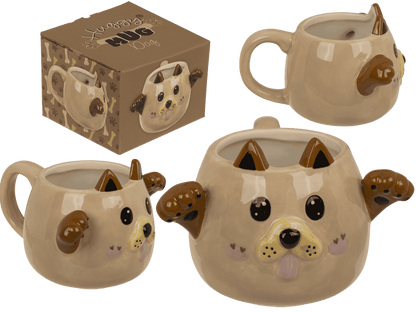 Mug, Huggy Mug, Dog, dolomite, 15 x 10 cm,