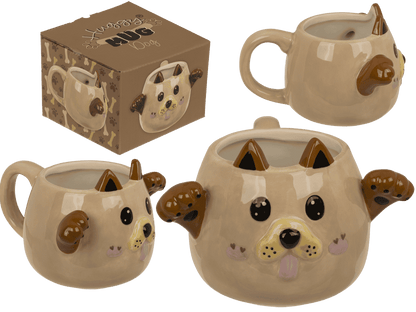 Mug, Huggy Mug, Dog, dolomite, 15 x 10 cm,