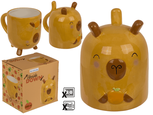 Mug, Capybara, upside down, 12 x 14 cm,
