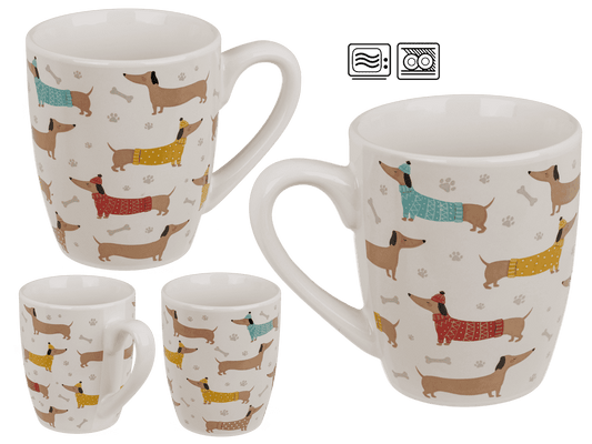 Mug, dachshund, stoneware, 12 x 10.5 cm,