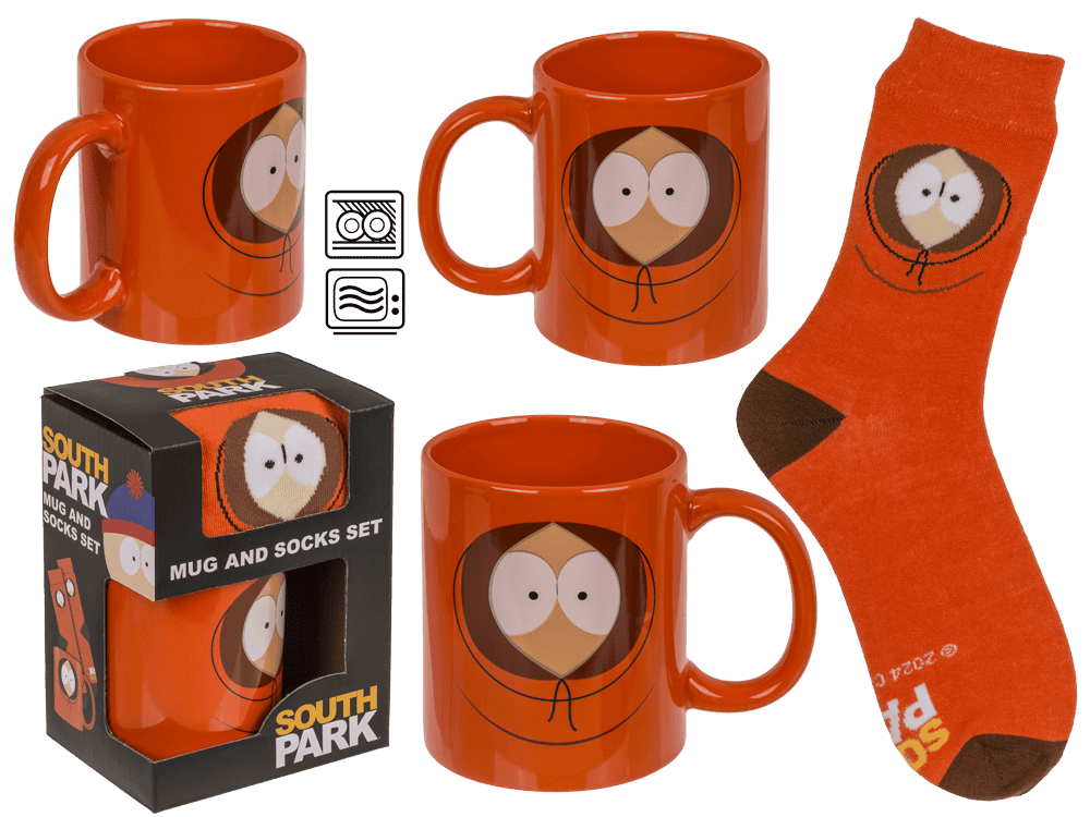 78-8474_000.png Zuid Park cadeau set met oranje mok en sokken, in geschenkdoos met venster, mok 315 ml, sokken maat 41-45.