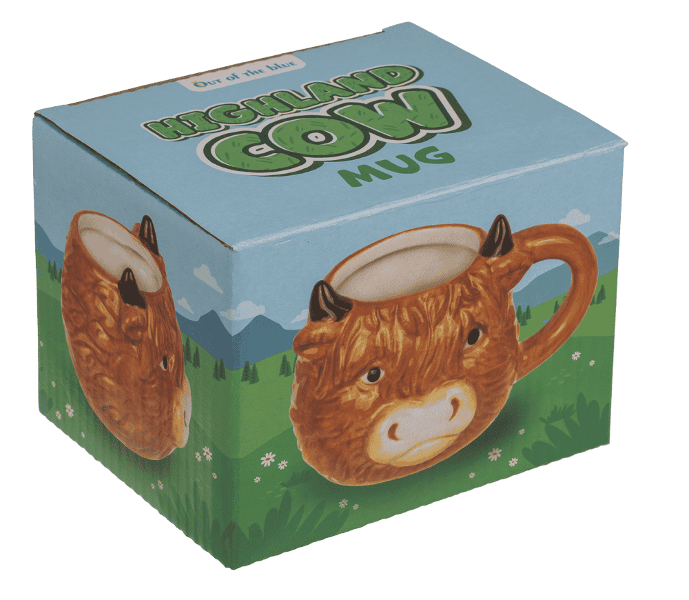 Highland Cow mug, dolomite, 14 x 10 x 9 cm,