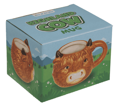 Highland Cow mug, dolomite, 14 x 10 x 9 cm,