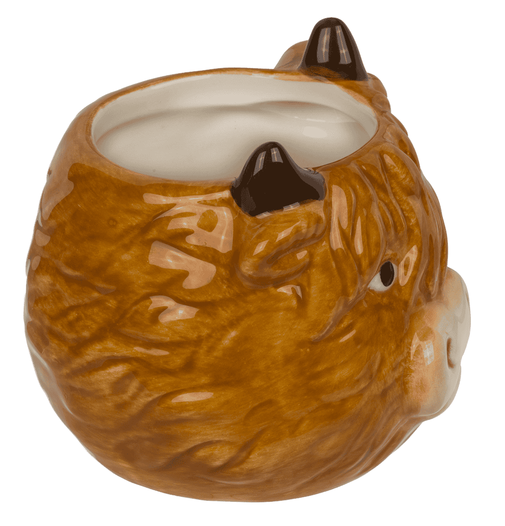 Highland Cow mug, dolomite, 14 x 10 x 9 cm,