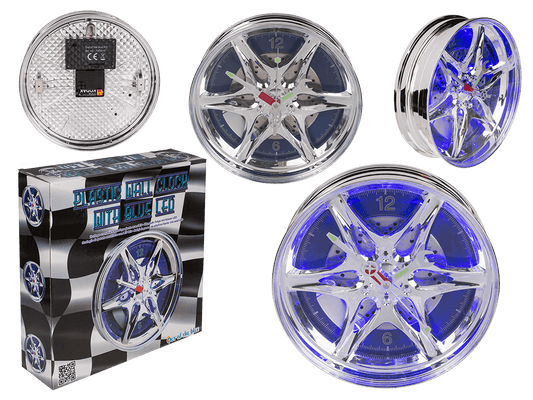 Rim clock with blue LED,