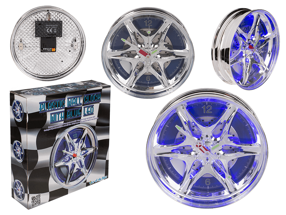 Rim clock with blue LED,