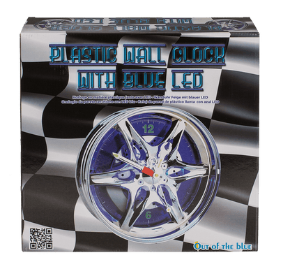 Rim clock with blue LED,