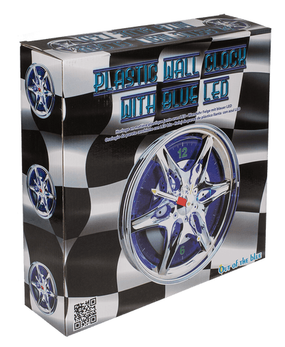 Rim clock with blue LED,