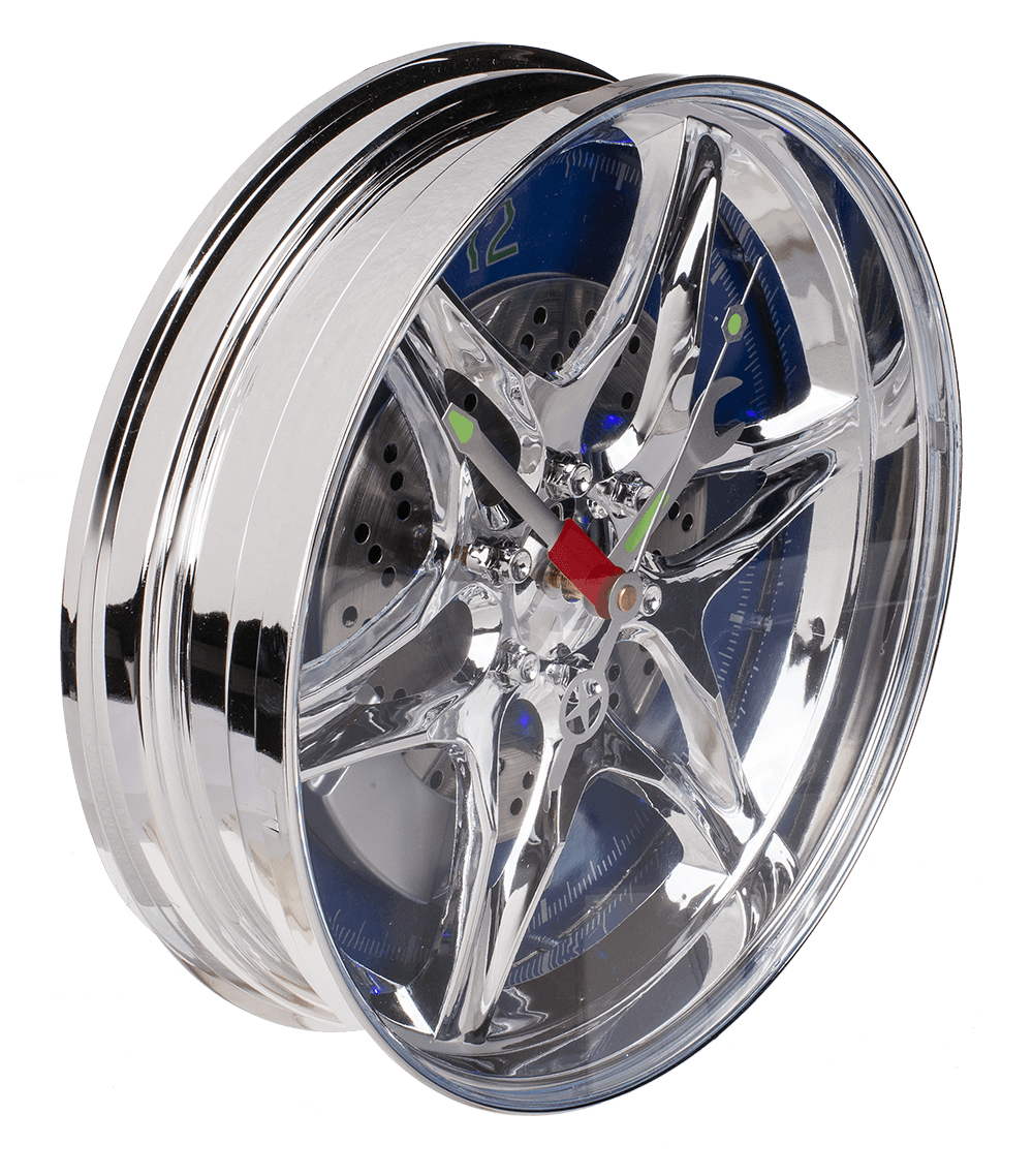 Rim clock with blue LED,