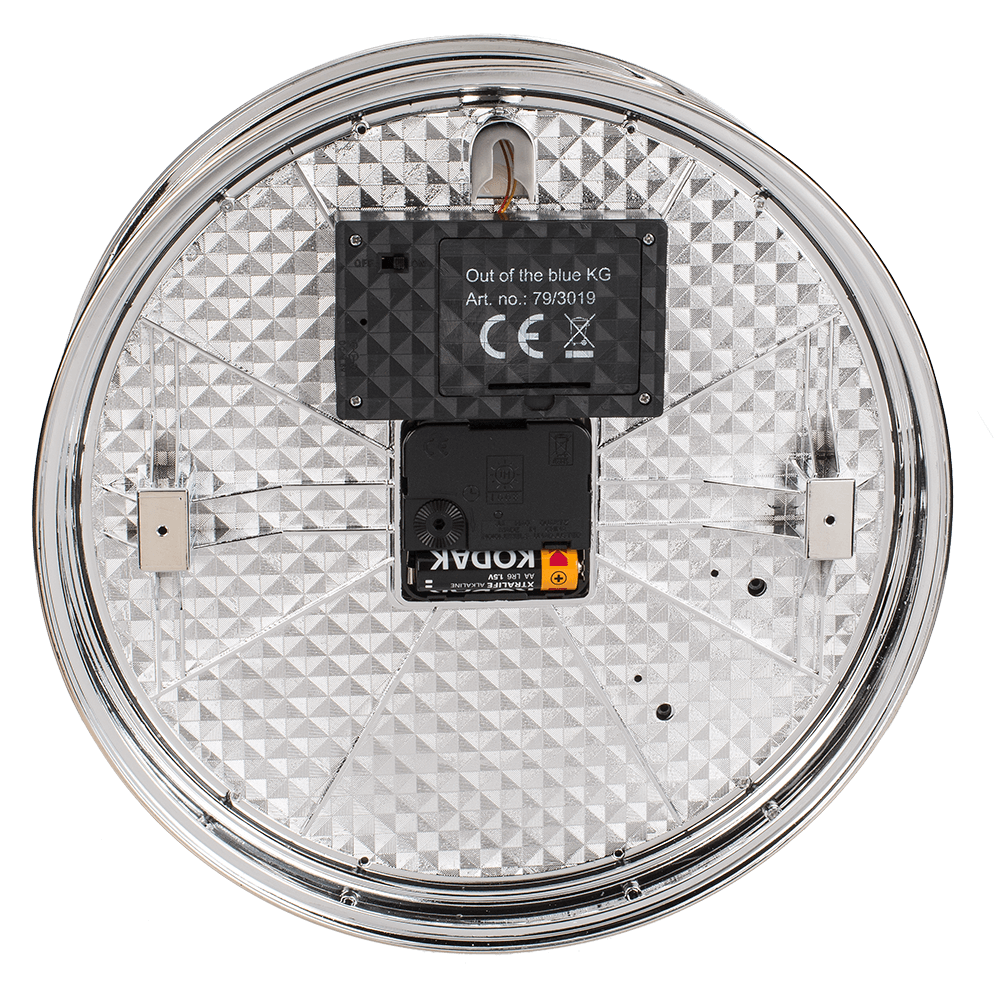 Rim clock with blue LED,